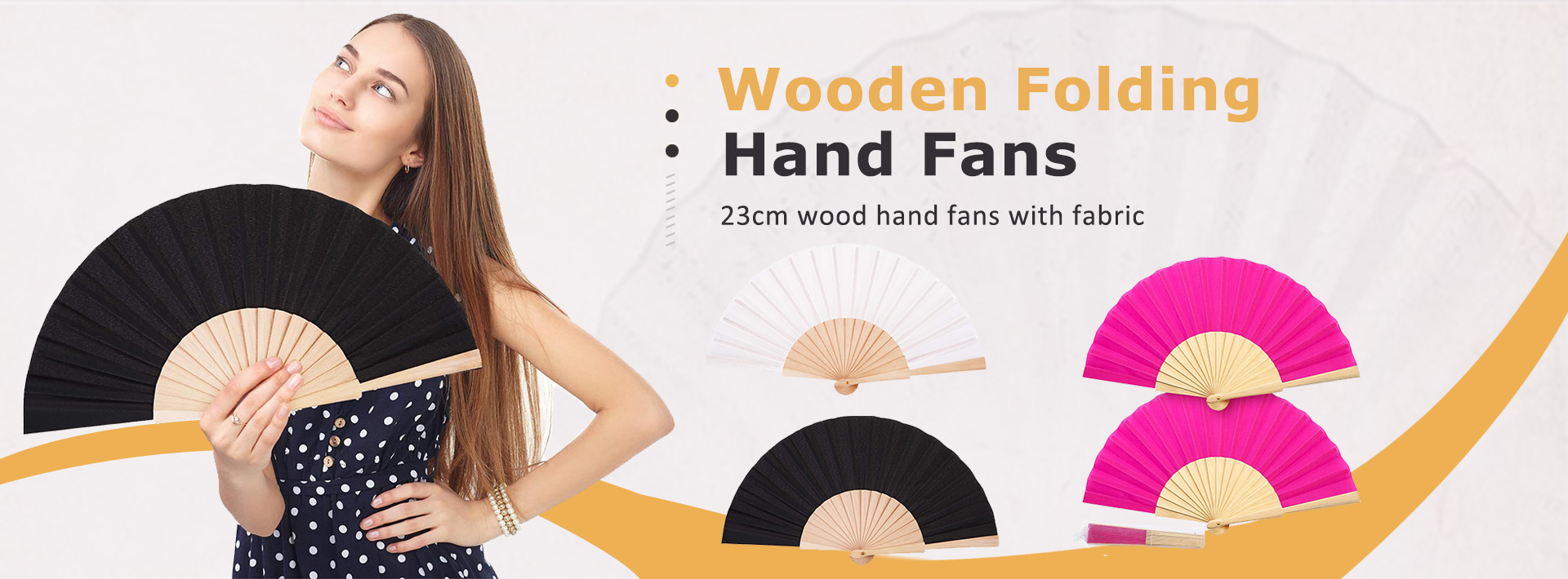 23cm wooden fans