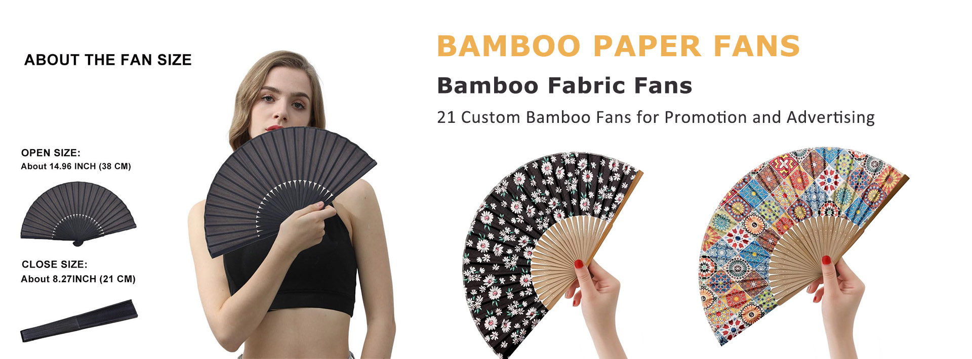 custom bamboo hand paper fans