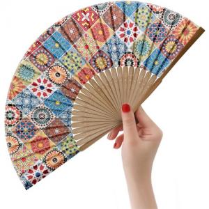 Personalized Mini Small 21cm/23cm Satin Bamboo Plastic Folding Hand Fan With Logo For Festival Outdoor Gift Hand Held Fans