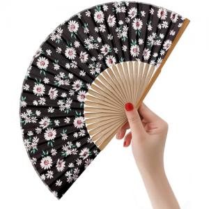 Custom Promotion 21cm 23cm Bamboo Paper Wedding Foldable Hand Held Fans