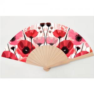 Promotional 23cm Wooden Bamboo Hand Fan Custom Printed For Wedding Favors Hand Held Folding Party Holiday Gift Spanish Fans